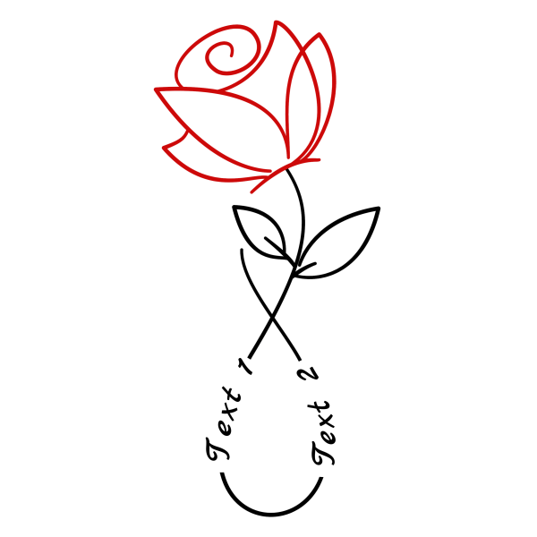 Flower 15: Rose Infinity Symbol Image with custom text
