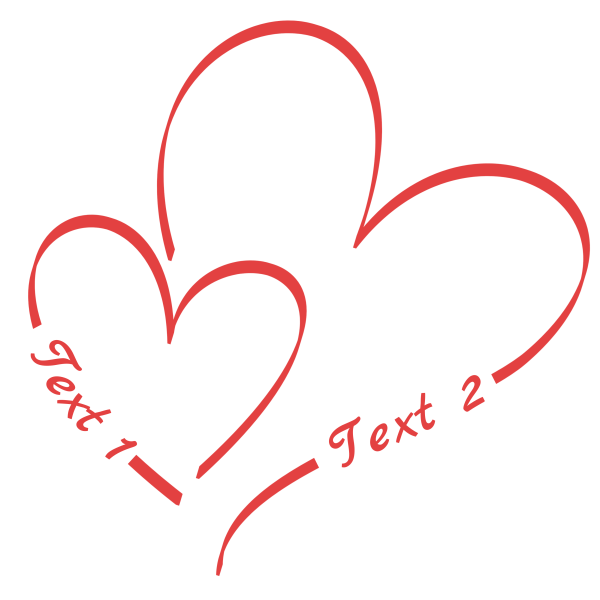 Heart 71: Two Heart Symbols with free personal text