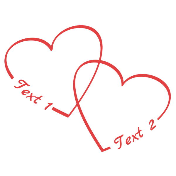 Heart 74: Two Red Heart Symbols Images with your personal text