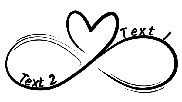 Infinity 110: Black Infinity Heart Symbol Tattoo Image / GIF with custom text