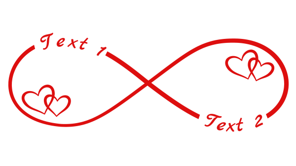 Infinity 129: Red Infinity Symbol Tattoo with customizable text