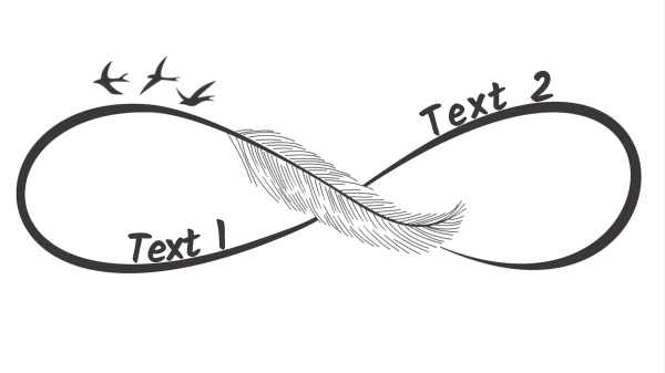 Infinity 89: Infinity Symbol Image with a feather with personal text