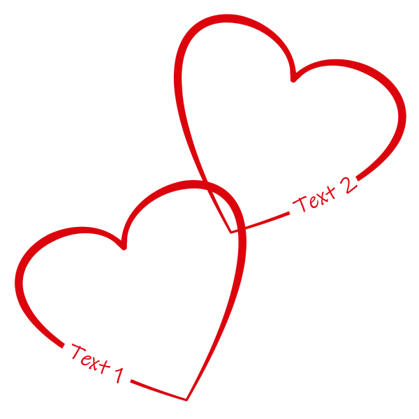 Two Hearts with personal text