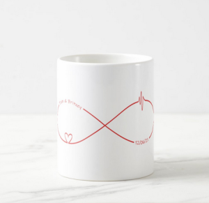 Mug with black customizable infinity symbol
