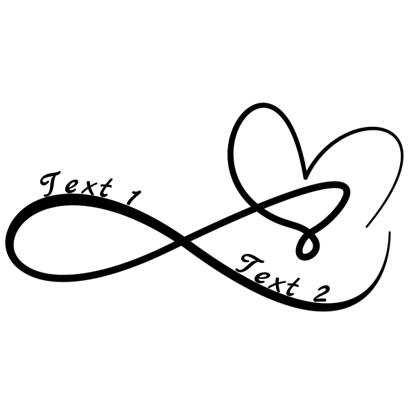 Infinity Heart Symbol with text