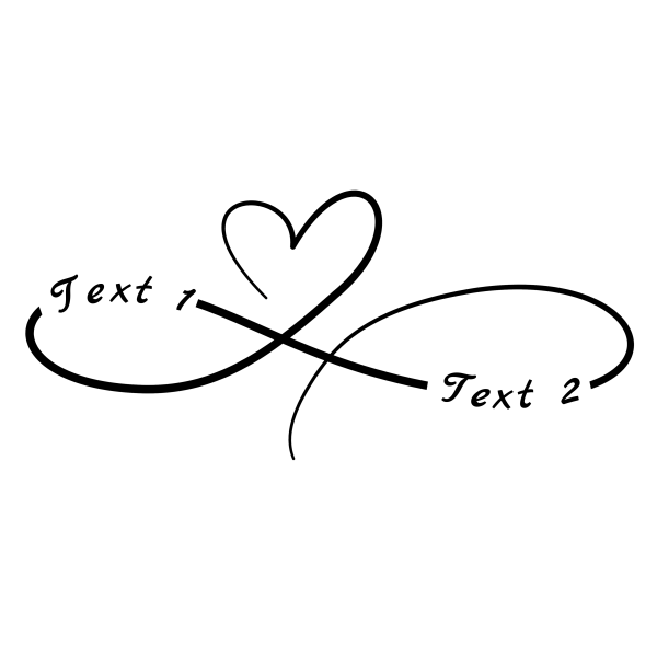 Infinity Heart Symbol with text